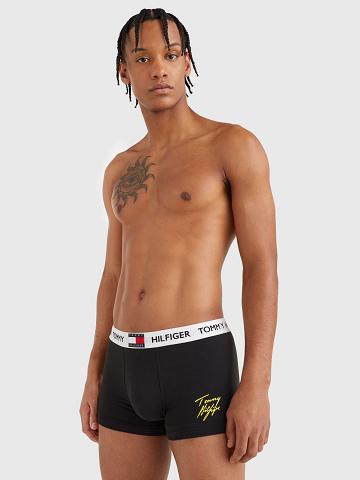 Férfi Tommy Hilfiger Organic cotton signature trunk Trunks Fekete | HU 1306UZG